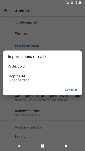 Seleccione Tarjeta SIM