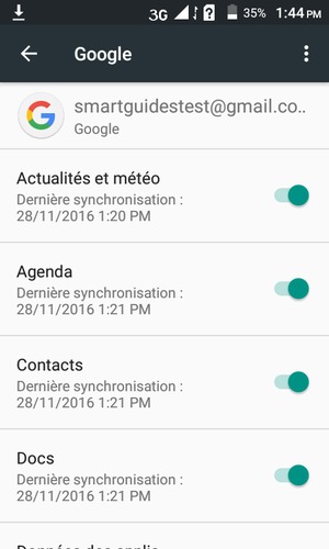 Sélectionnez le bouton du Menu