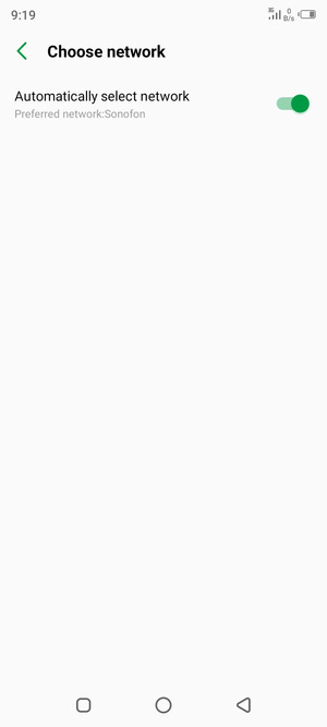 Turn off Automatically select network