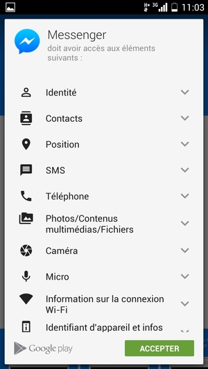 Sélectionnez ACCEPTER