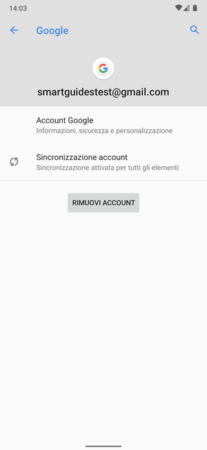 Seleziona Sincronizzazione account