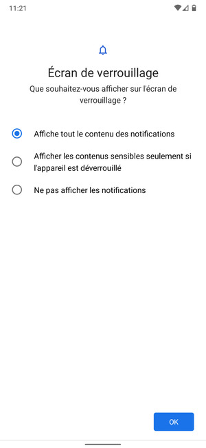 Sélectionnez votre option préférée et sélectionnez OK