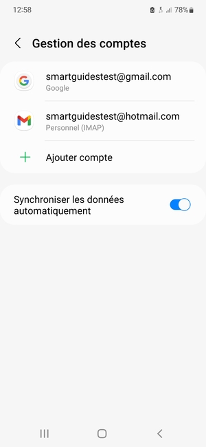 Sélectionnez votre compte Google