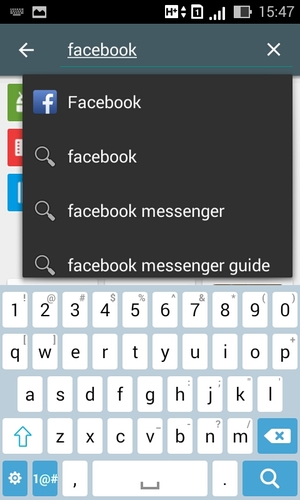 Enter the app name and select Search