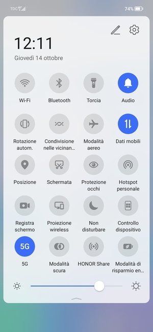 Regola la luminosità al livello desiderato