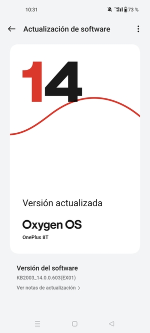Si su teléfono está actualizado, verá la siguiente pantalla