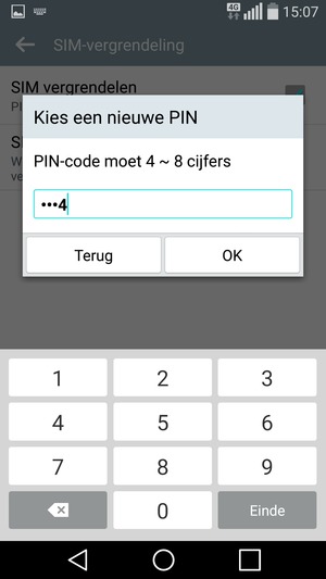 Voer uw Nieuwe SIM PIN-code in en selecteer OK