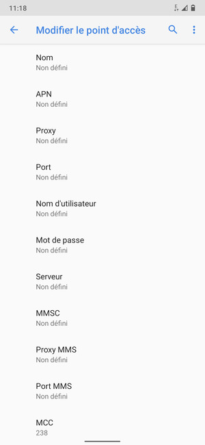 Saisissez les informations MMS