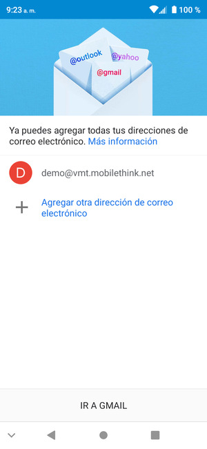 Seleccione IR A GMAIL