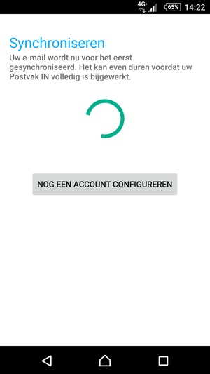 Wacht tot het synchronisatieproces beëindigd is