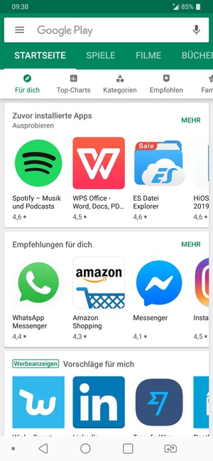Wählen Sie die Suchleiste