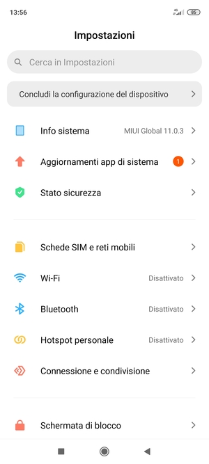 Seleziona Schede SIM e reti mobili