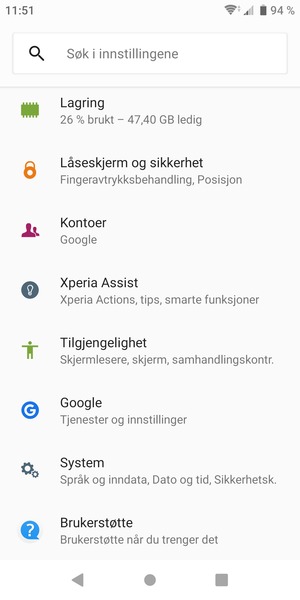 Bla til og velg System