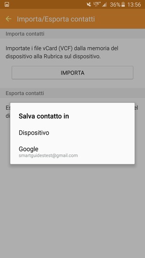 Seleziona il tuo account Google