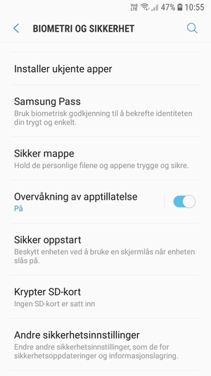 Bla til og velg Andre sikkerhetsinnstillinger