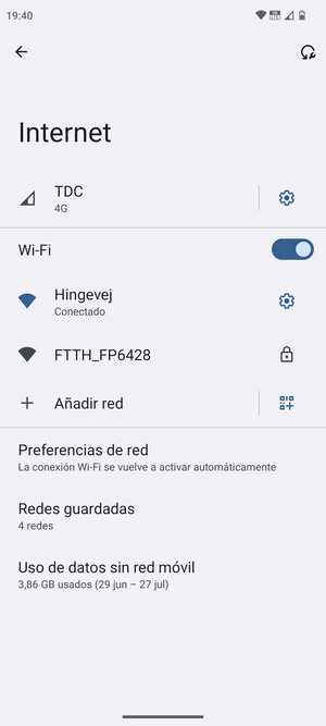 Ahora está conectado a la red Wi-Fi