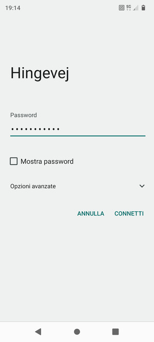 Inserisci la password del Wi-Fi e seleziona CONNETTI