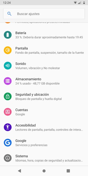 Vuelva al menú Ajustes y seleccione Cuentas