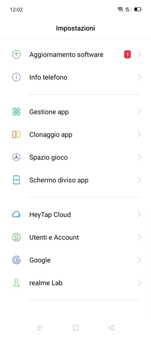 Scorri e seleziona Aggiornamento software