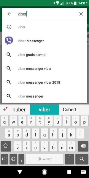 Ange app-namnet och välj Sök