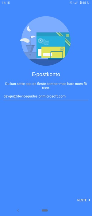 Skriv inn e-postadresse og velg NESTE