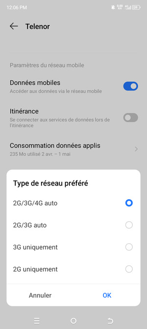 Sélectionnez votre option préférée et sélectionnez OK