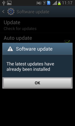 If your phone is up to date, select OK