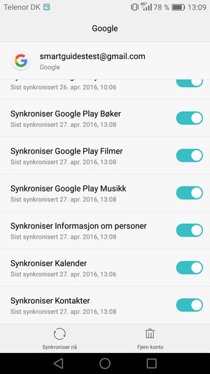 Forsikre deg om at Synkroniser Kontakter er valgt