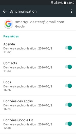 Sélectionnez le bouton du Menu
