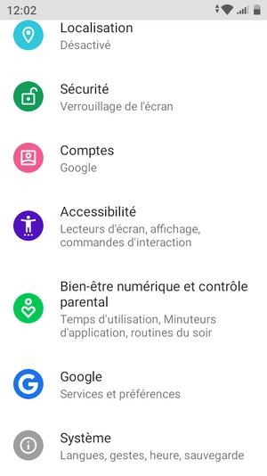 Faites défiler et sélectionnez Système