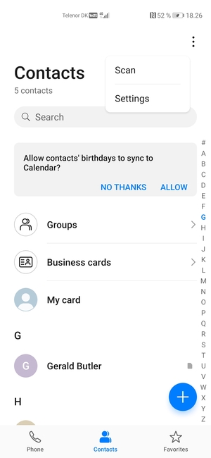 Select Settings