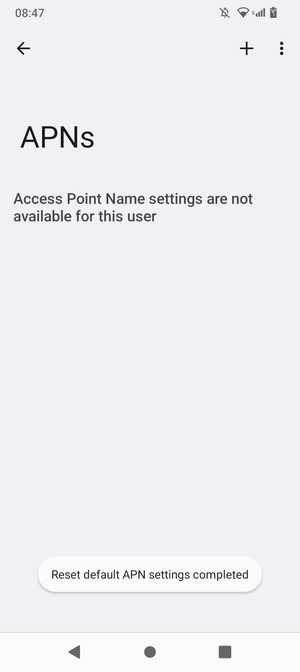 Your phone will reset to default Internet and MMS settings