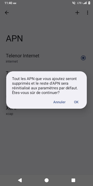 Sélectionnez OK