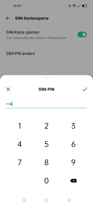 Geben Sie Ihre Neue PIN für die SIM-Karte ein und wählen Sie OK