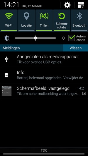 Selecteer de Menu-knop