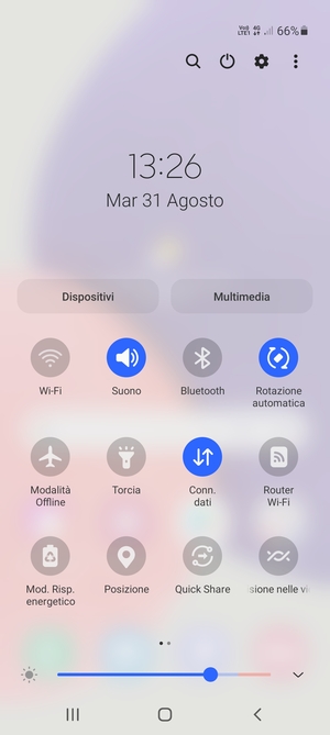 Seleziona il tasto v