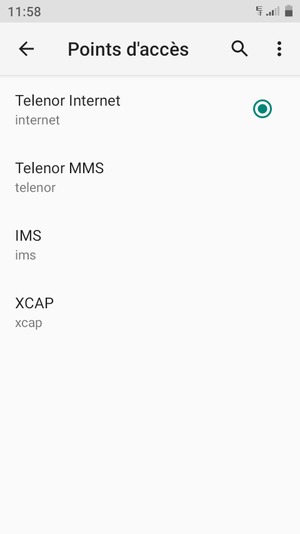 Sélectionnez le bouton du Menu
