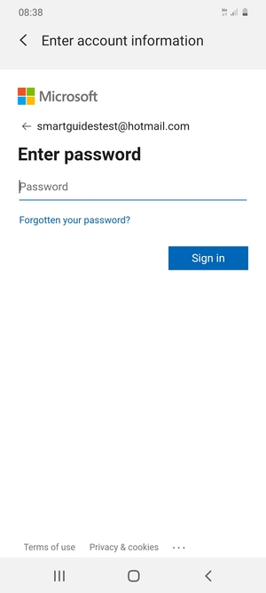 Enter your password and select Sign in