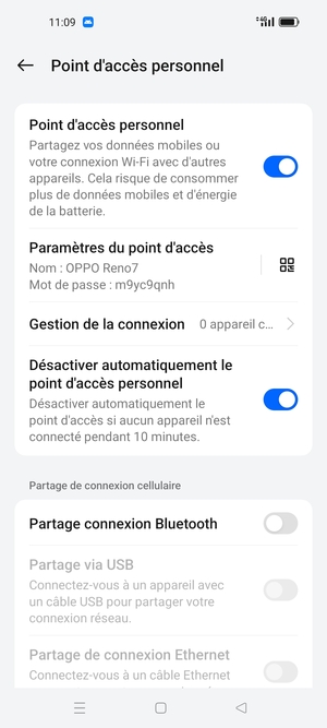 Votre téléphone est maintenant configuré pour être utilisé comme modem