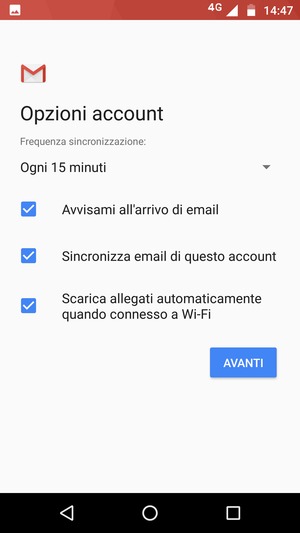 Seleziona AVANTI