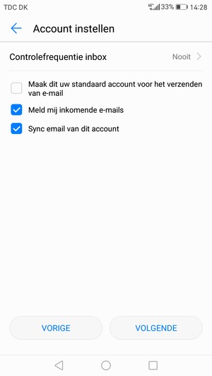 Selecteer VOLGENDE