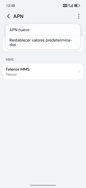 Seleccione Restablecer valores predeterminados