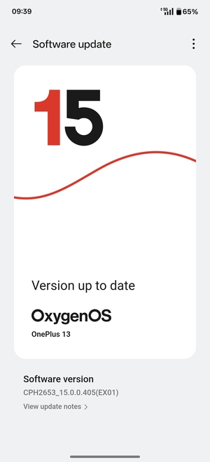 If your phone is up to date, you will see the following screen