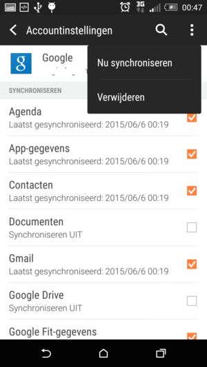 Selecteer Nu synchroniseren