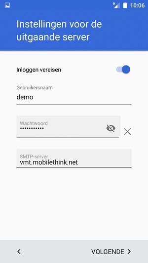 Voer Uitgaand serveradres in