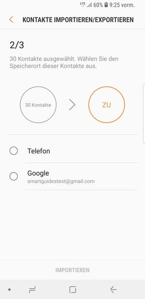 Wählen Sie Google