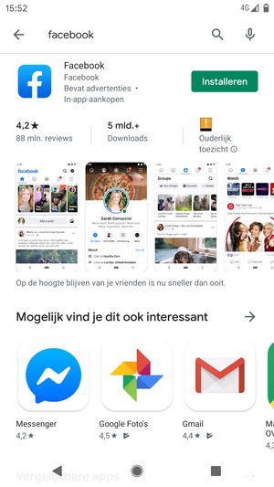 Selecteer de app