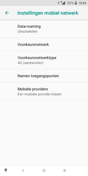 Selecteer Voorkeursnetwerktype