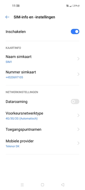 Selecteer Toegangspuntnamen