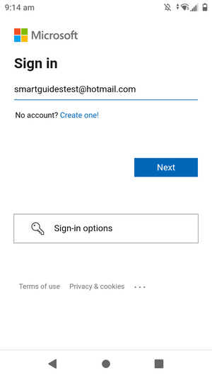Enter your Email address and select Next